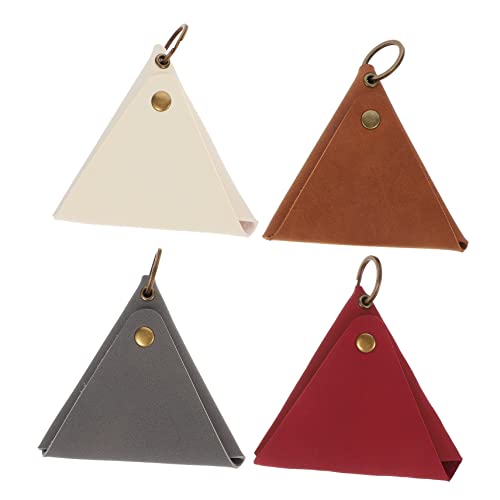 FOMIYES 4 Stück Geldbörse Schlüsseletui dreieckige Geldbörse Kleines Portemonnaie für Damen Kleines Schmucketui für die Reise Geldbeutel Kleingeldbörse für Damen PU-Leder Zufällige Farbe von FOMIYES