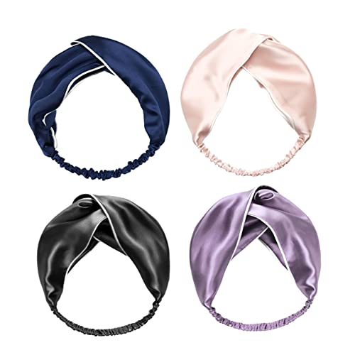 FOMIYES 4 Stück Gesichtswaschstirnband Kapuzenpullover Kopfschmuck Turban Haarband Haaraufsätze Kopftuch Duschstirnbänder Kreuz Stirnband Haarschmuck Die Seide Kosmetik Krawatte Fräulein von FOMIYES