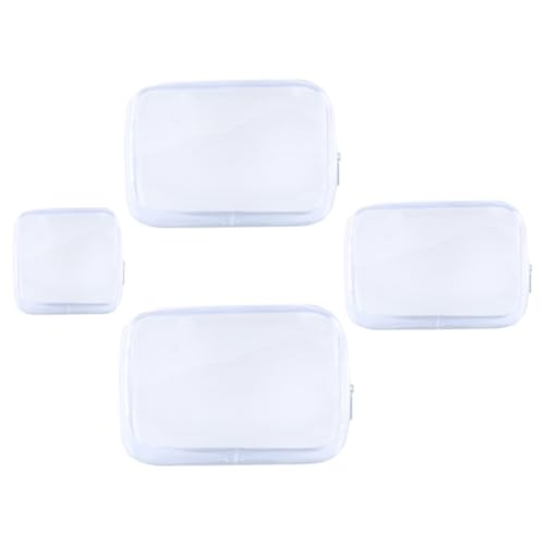 FOMIYES 4 Stück Großes Teiliges Make Up Taschen Transparent PVC Reise Kosmetiktasche Damen Große Kapazität Staubschutz Multifunktionale Aufbewahrungsbeutel für Urlaub Business Outdoor von FOMIYES