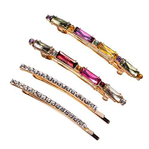 FOMIYES 4stücke Teiliges Set Bunter Haarklammern Mit Glitzer Und Strass Für Damen Stilvolle Haaraccessoires Für Eleganten Look Und Tägliches Styling von FOMIYES