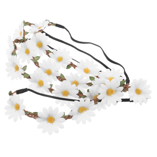 FOMIYES 4 Stück Handgefertigtes Teiliges Mädchen Blumenkranz Stirnband mit Weißen Eleganter Haarkranz für Hochzeiten Festivals Strandfotoshootings und Festliche Anlässe von FOMIYES