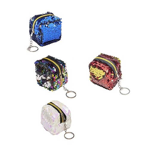 FOMIYES 4 Stück Schöne Pailletten Kleingeldtaschen für Mädchen Reißverschluss Münzbeutel Vielseitige Aufbewahrungstaschen Handtasche für Büro und Partys Leicht zu Reinigen und Pflegen von FOMIYES