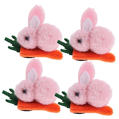 FOMIYES 4 Stück Häschen Haarnadel Hasenhaarspange Hochzeit Kopfschmuck Gefüllte Hasenhaarnadel Ostern Haarnadeln Kopfschmuck Für Kinder Klaue Haarspange Plüsch Kleinkind Kleine Schmücken von FOMIYES