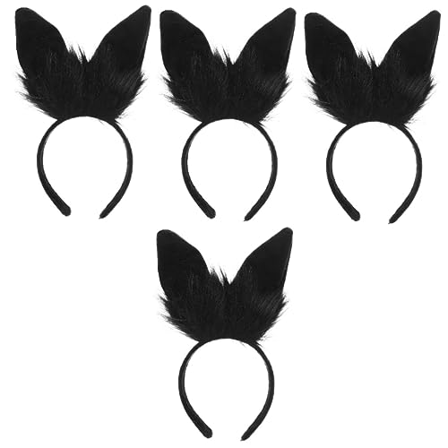 FOMIYES 4 Stück Hasenohr Stirnband Haarreifen Für Tierohren Pelzige Hasenohren Kopfbedeckung Hase Ostern Hasenohren Senpai-cosplay-kostüm Hasenkostüm Haarteil Plüsch Weiß Modellieren von FOMIYES