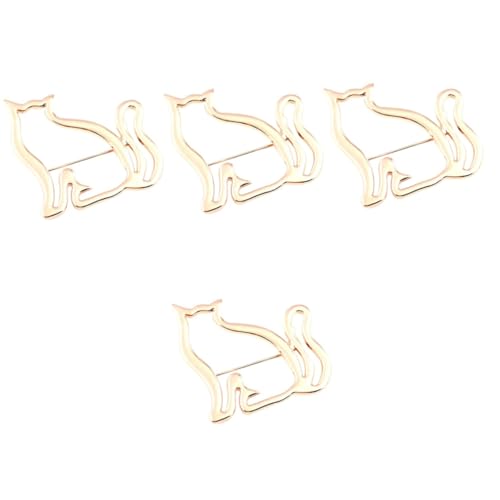 FOMIYES 4 Stück Katzenbrosche für Damen Kreative Anstecknadel im Katzen Design mit Hohlem Muster für Kleidung Schals und Hüte Perfektes zu Weihnachten Geburtstagen und Anlässen von FOMIYES