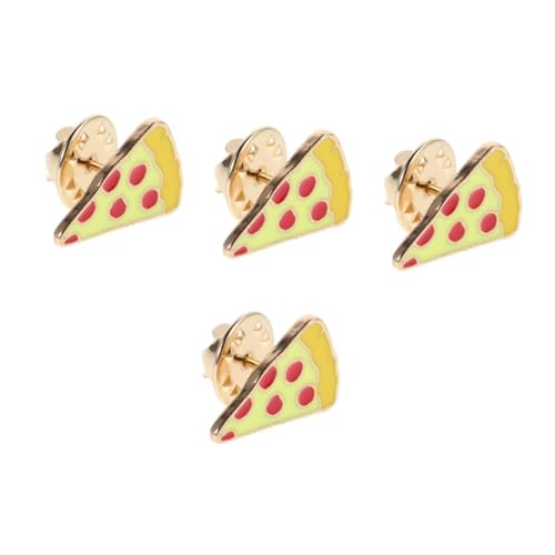 FOMIYES 4 Stück Kleine Pizza Brosche Cartoon Anstecknadel Pin für Mädchen Vielseitiges Modeaccessoire für Kleidung Taschen und Party Tägliches Tragen von FOMIYES