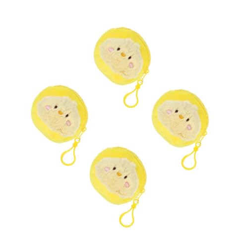 FOMIYES 4 Stück Kleingeldbeutel Mädchen Plüsch Mini Münzbeutel Hühnchen Form Weicher Cartoon Geldbörse Tragbar Für Studenten Ohrhörer Aufbewahrungstasche von FOMIYES