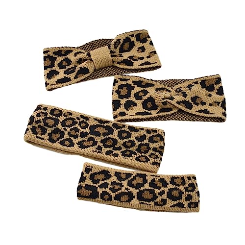 FOMIYES 4 Stück Leoparden-stirnband Kopftuch Stricken Kopf Wickeln Eltern-kind Schal Leopardenmuster von FOMIYES