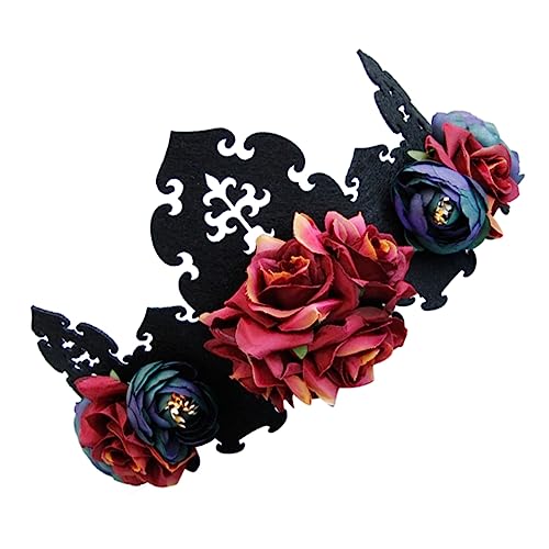 FOMIYES 4 Stück Halloween-kranz Rosa Stirnband Gotische Blumenkrone Halloween-haarkranz Tote Blumenkopfbedeckung Dia De Muertos Stirnband Halloween- Die Blumen Lieferungen Braut von FOMIYES