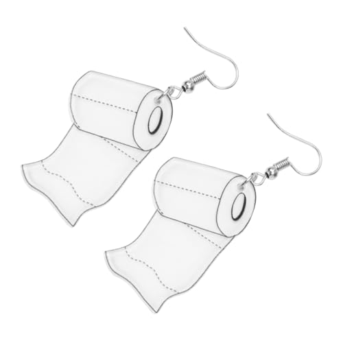 FOMIYES 4 Stück Kreative Ohrringe in Toilettenpapierform Weiße Ohrhänger Leichte Damen Ohrschmuck Auffällige Ohranhänger Langlebiges Material für Frauen von FOMIYES
