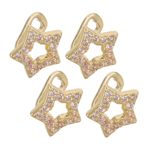 FOMIYES 4 Stück Kühle goldene Zähneschmuck Hohlsternzahngrills Zahnverzierung goldene Zahndekoration Zähneparty Zahnschmuck für Frauen Mundgrills für Frauen Glitzerzahngrill Zirkon von FOMIYES