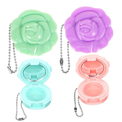 FOMIYES 4 Stück Leere Lidschattenbox Teiliges Kompakte Lippenbalsam und Kosmetikdose Robustes Reise Make Up Organizer für Damen Handliches Design mit Rosenmuster für Unterwegs und von FOMIYES