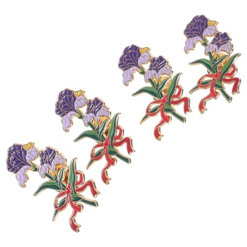 FOMIYES 4stücke Blumen-anstecknadeln Emaille-finish Broschennadeln Für Taschen Kleidung Rucksack Schal Jacke Pullover Schmuck Diy von FOMIYES