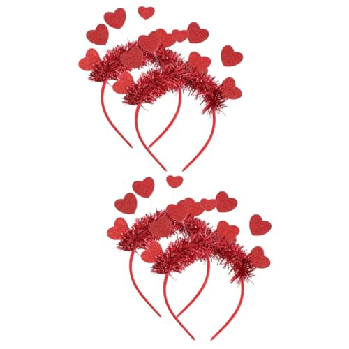 FOMIYES 4 Stück Liebe Stirnband Haaraccessoires Für Damen Feiertagskostümzubehör Süßes Pailletten-feiertags-stirnband Valentinstag Herz Stirnband Herzförmig Popper Plastik Fräulein von FOMIYES