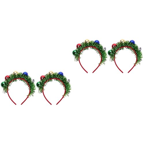 FOMIYES 4 Stück Weihnachtskugeln Ornamente Weihnachtskopfbedeckung Weihnachtskugel-haarbänder Weihnachtsfoto-requisite Weihnachtshaarband Weihnachtsgeschenk Fräulein Stirnband Weihnachten von FOMIYES