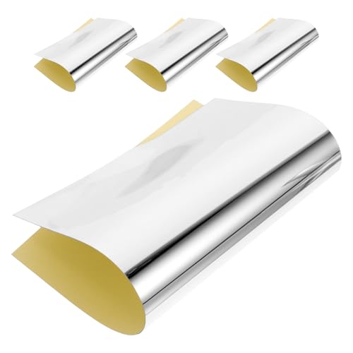 FOMIYES 4 Stück Maniküre -aufkleber Weicher Spiegel Dekorative Spiegelaufkleber Reflektierende Sicherheitsaufkleber Aufkleber Spiegel Reflektierende Spiegelaufkleber Silber Papier von FOMIYES