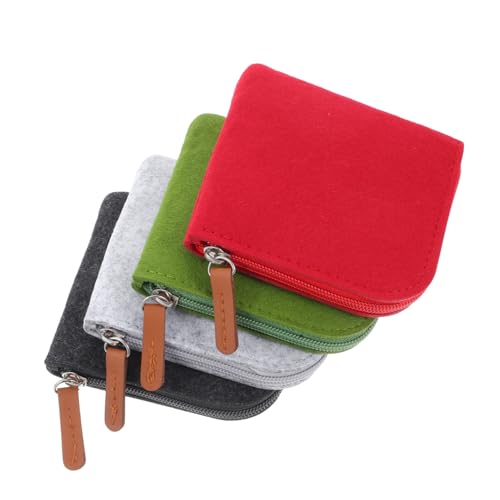 FOMIYES 4stücke Filz-geldbörse Mit Reißverschluss Mini-münztasche Aus Filzmaterial Aufbewahrungstasche Für Kleingeld Und Gefaltete Scheine Geeignet Für Junge Mädchen Und Mädchen von FOMIYES