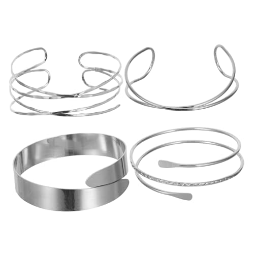 FOMIYES 4stücke Verstellbares Armband Für Damen Und Herren Armmanschette Mit Geometrischem Design Offenes Statement-armband Unregelmäßiger Armreif Modische Gliederarmbänder von FOMIYES