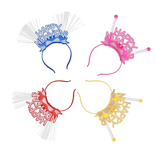 FOMIYES Stirnband Folie Haar Hoop Neujahr Kopfbedeckung Festival Stirnband Haarband Zubehör Party Blinklicht 4er Set von FOMIYES