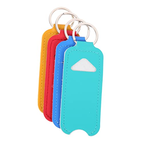 FOMIYES 4 Stück PU Lippenstifttasche Farbig Kleine Make Up Tasche Tragbarer Schlüsselanhänger Langlebig Stilvoll für Reisen Party Camping Geschenkidee von FOMIYES