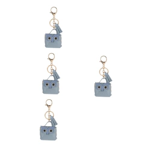 FOMIYES 4 Stück PU Münzbeutel mit Schlüsselanhänger Niedliche Cartoon Eulen Form Vielseitig als Geldbörse und Taschenanhänger Leicht an Kopfhörern und Rucksäcken zu Befestigen Damen von FOMIYES