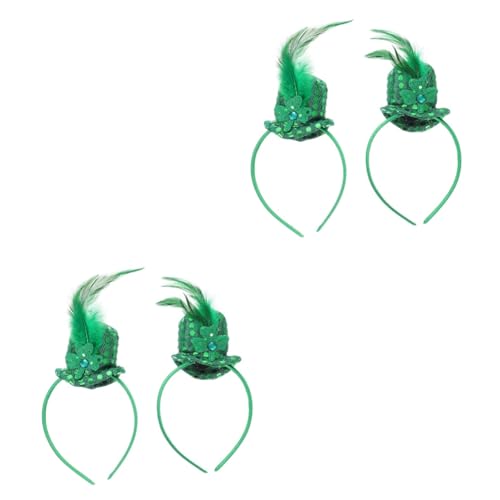 FOMIYES 4 Stück Pailletten-zylinder-stirnband Fascinator-stirnband St. Patricks Day Stirnbänder Hut-stirnband Mini-zylinder-haarband Damen Hut Kleider Koboldhut Zubehör Bilden Stoff Kind von FOMIYES