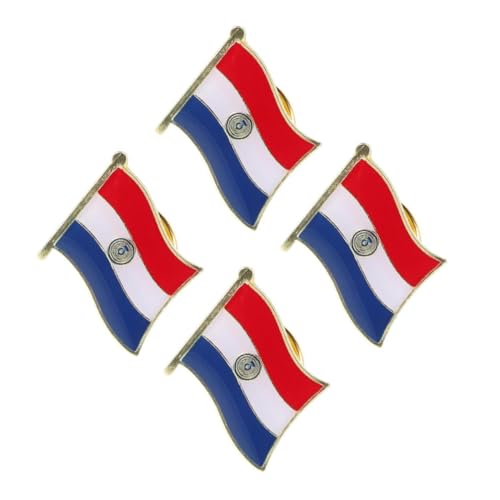 FOMIYES 4 Stück Paraguay Flaggenpin Emaille Brosche Metall Anstecker Patriotic Badge für Kleidung Rucksack Hüte Nationalfeiertag von FOMIYES