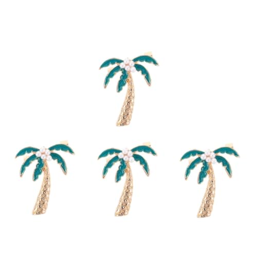 FOMIYES 4 Stück Perlenbesetzte Kokospalmen Brosche Minimalistischer Anstecker Vielseitiges Schmuckaccessoire für Damen und Herren Cardigan Clip Eleganter Schal und Jackenpin Sommerliches von FOMIYES