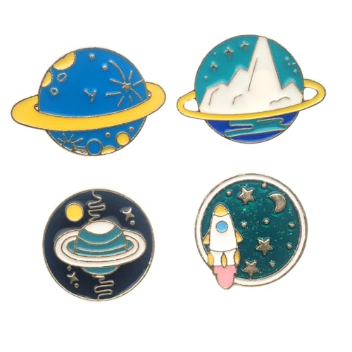 FOMIYES 4 Stück Planet Stil Broschennadeln aus Hochwertiger Legierung Mini Sicherheitsnadeln Leichte Anstecknadeln für Kleidung Vielseitige Schmuckbroschen für Party und Alltag von FOMIYES