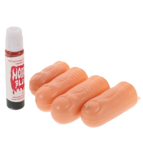 FOMIYES 4 Stücke Scary Halloween Blutige Gefälschte Hand Requisiten Schneiden Finger Set für Maskerade Party Dekorationen von FOMIYES