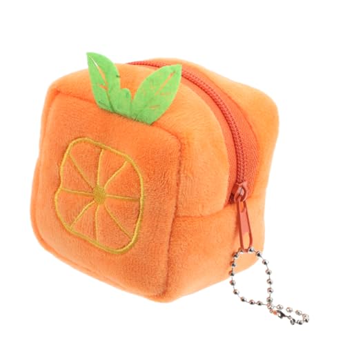 FOMIYES 4 Stück Plüsch Orangen Münzbeutel Mini Geldbörse Flauschige Kosmetiktasche Lippenstift Ohrhörer Organizer Kleine Aufbewahrungstasche für Frauen Mädchen von FOMIYES