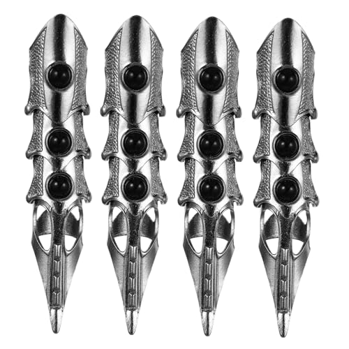 FOMIYES 4 Stück Punkige Verstellbare Ringe mit Gelenk Langlebig Komfortabel Gothisch Lang für Halloween Cosplay Party Rebellischer Vintage-schmuck für Männer und Frauen von FOMIYES