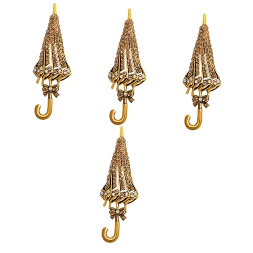 FOMIYES 4 Stück Regenschirm Brosche Pin für Damen Herren Anstecknadel mit Elegantes Accessoire für Kleidung für Anzüge Freizeitoutfits von FOMIYES