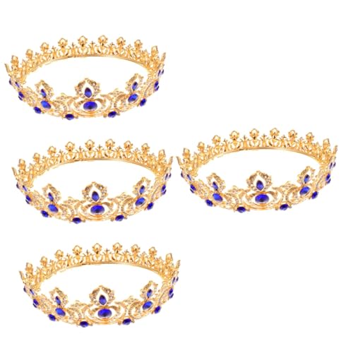 FOMIYES 4 Stück Retro runde Krone Braut Hochzeit Tiara Mädchen Krone Mädchen Tiara Diademe hochzeitsdeko Krone Kopfbedeckung Brautkrone aus Strass Anmut schmücken Zubehör Frau Legierung von FOMIYES