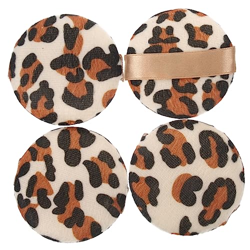 FOMIYES 4 Stück Runder Puff Mit Leopardenmuster Lose Puderquaste Mädchen-make-up-puff Make-up-foundation-puff Make-up-schwamm-mixer Schminkkasten Das Gesicht Frau Beflocktes Tuch Rührgerät von FOMIYES