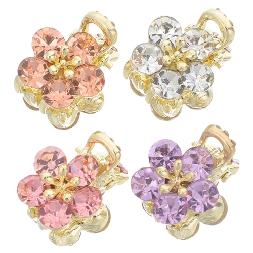 FOMIYES 4 Stück Rutschfeste Mini Haarclips mit Kristallstein für Frauen Stilvolle Haaraccessoires für Büro Partys und Freizeit von FOMIYES