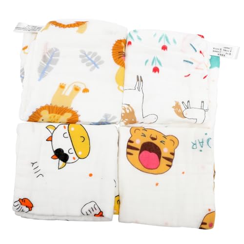 FOMIYES 4stücke Waschlappen Baumwolle Gesicht Handtuch Wäsche Speichel Tuch Kopftuch Reinigungstuch Babywaschlappen Kinderwaschlappen von FOMIYES