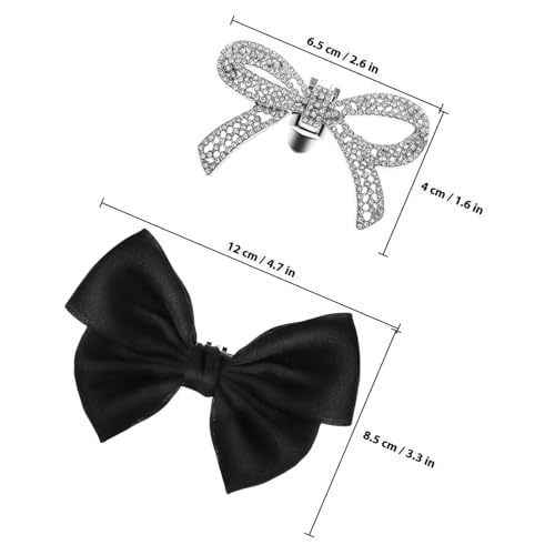 FOMIYES 4 Stück Schleifen Schuhclips Satin und Strass Verzierung Stilvolle Schuhschmuck Clips für Pumps High Heels Flats Damen Accessoires von FOMIYES