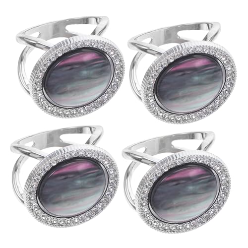 FOMIYES 4 Stück Seidenschal Ringclips Für Damen T Shirt Krawattenknotenschnallen Knopf Metall Kleidungszubehör Runder Schalhalter Pullover Schalbroschen Für Den Täglichen Gebrauch von FOMIYES