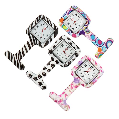 FOMIYES 4stücke Krankenschwester Taschenuhr Hängende Uhr Professionelle Taschenuhr Aus Silikonmaterial Für Pflegepersonal von FOMIYES