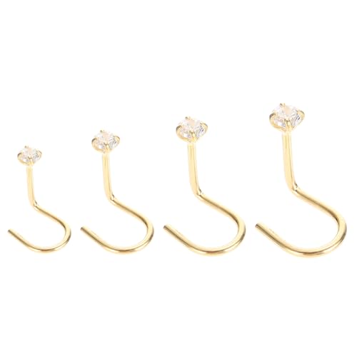 FOMIYES 4 Stück Sterling Silber Nasenstecker Teilig mit Zirkonia Nasenpiercing Schmuck in Verschiedenen Ohr und Nasenringe für Damen und Herren Langlebig und Rostfrei von FOMIYES