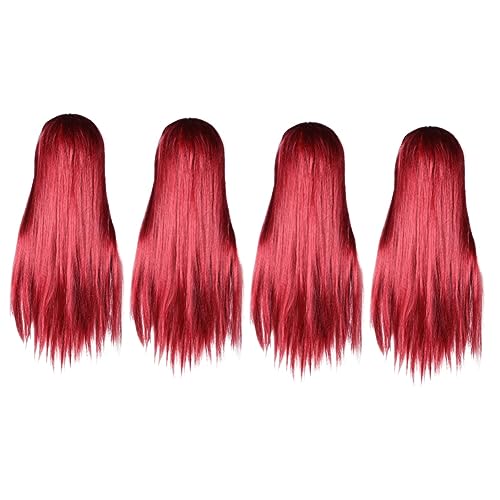 FOMIYES 4 Stück Perücke Kopfbedeckung Blonde Perücke Mit Synthetische Lace-front-perücke Damen Perücken Gerade Perücke Frauen Rote Perücken Haarset Fräulein Hochtemperaturdraht Mode von FOMIYES