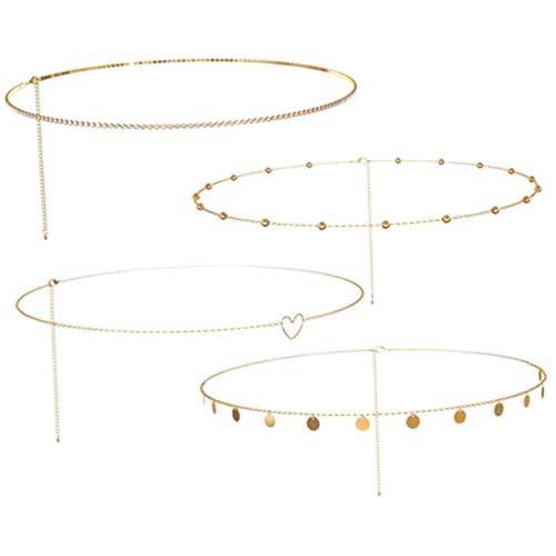 FOMIYES 4 Stück Taillenkette für Frauen Teiliges mit Funkelnden Strasssteinen Verstellbar Vielseitiger Körperschmuck für Strand Bikini Rock und Shorts Jede Figur Stilvoll von FOMIYES