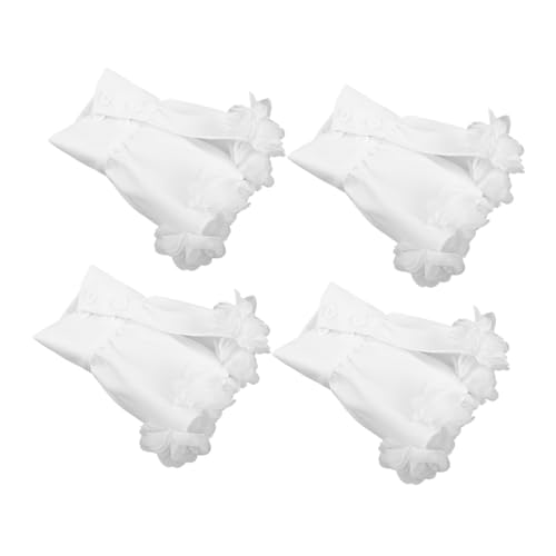 FOMIYES 4 Stück Teiliges Abnehmbare Französische Spitzenarmbänder für Damen Stilvolle Chiffon Ärmel Weiche und Bequeme Falsche Manschetten Vielseitig für Formelle und Freizeit Outfits von FOMIYES