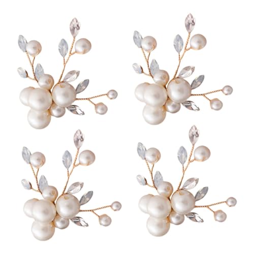 FOMIYES 4 Stück Teiliges Abnehmbare Perlenblumen Schuhclips für Damen Elegante Strass Schuhschnallen Vielseitige Hochzeitsschmuck Dekoration für High Heels Pumps Slipper und Taschen von FOMIYES
