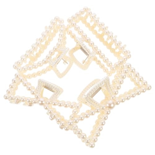 FOMIYES 4 Stück Teiliges Acryl Haarspangen mit Perlen Stilvolle Haarklammern für Frauen und Mädchen Einfache Anwendung Vielseitiger Haarschmuck für Alltag Hochzeit und Freizeit von FOMIYES