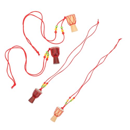 FOMIYES 4 Stück Teiliges Afrikanische Trommel Anhänger Halskette Handgefertigter Schmuck für Frauen Stilvolle Schmuckstücke für Partys Konzerte Djembe Pendants Perfektes von FOMIYES
