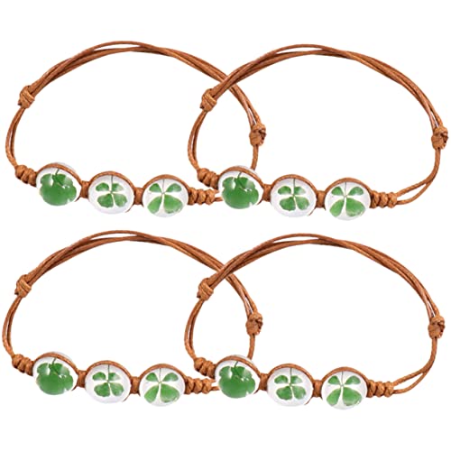 FOMIYES 4 Stück Teiliges Armbandset Kristallperlen Einstellbare Kordelarmbänder Modischer Schmuck für Frauen Glücksarmband für Besondere Anlässe von FOMIYES