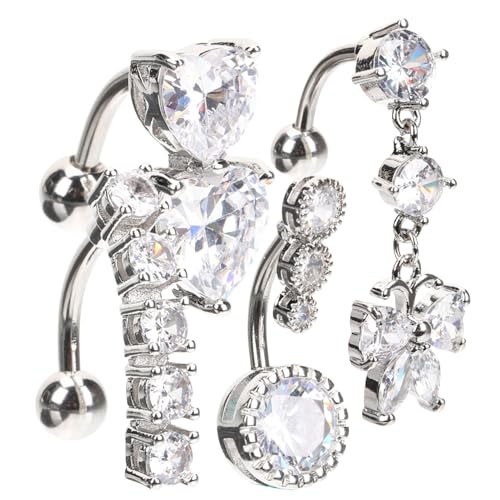 FOMIYES 4 Stück Teiliges Bauchnabelpiercing aus Glatte Oberfläche Komfortabler Sitz Modischer Körperschmuck für Frauen Einfache Handhabung als für Freundin und Familie von FOMIYES