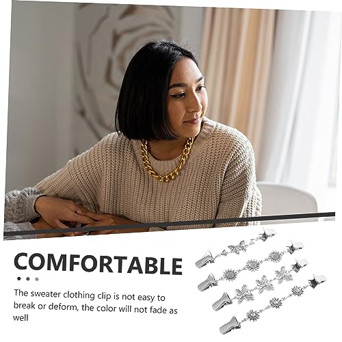 FOMIYES 4 Stück Teiliges Blumencardigan Clips Legiertem Material Dekorative Kleider und Strickjacken Clips Rostfrei Vielseitig für Hochzeit Party Alltag Broschen für Damen von FOMIYES